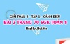 Giải bài 2 trang 70 Toán 8 Tập 1 SGK Cánh Diều: Hàm số bậc nhất